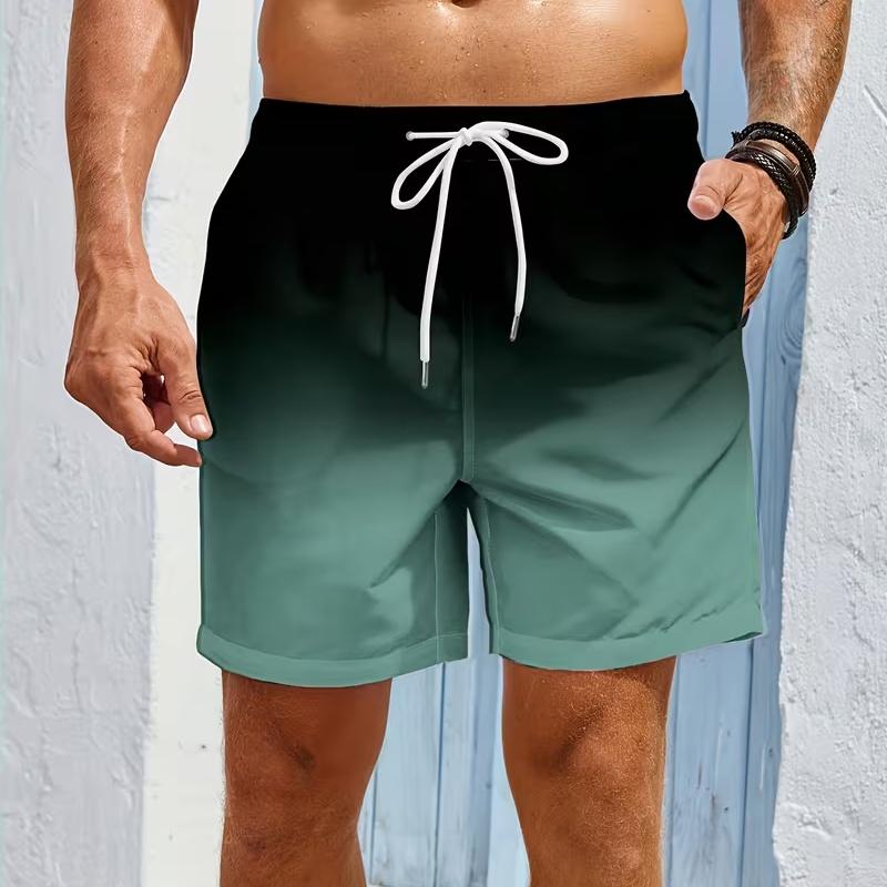 European and American trendy printed sports casual striped shorts M
