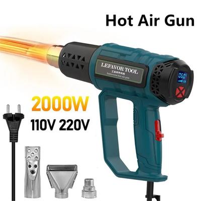 2000W Heat Gun Hot Air Machine 110V 220V Handheld Electric Heat Gun Industrial Hot Air Gun Soldering Station Tools with 3 Nozzle