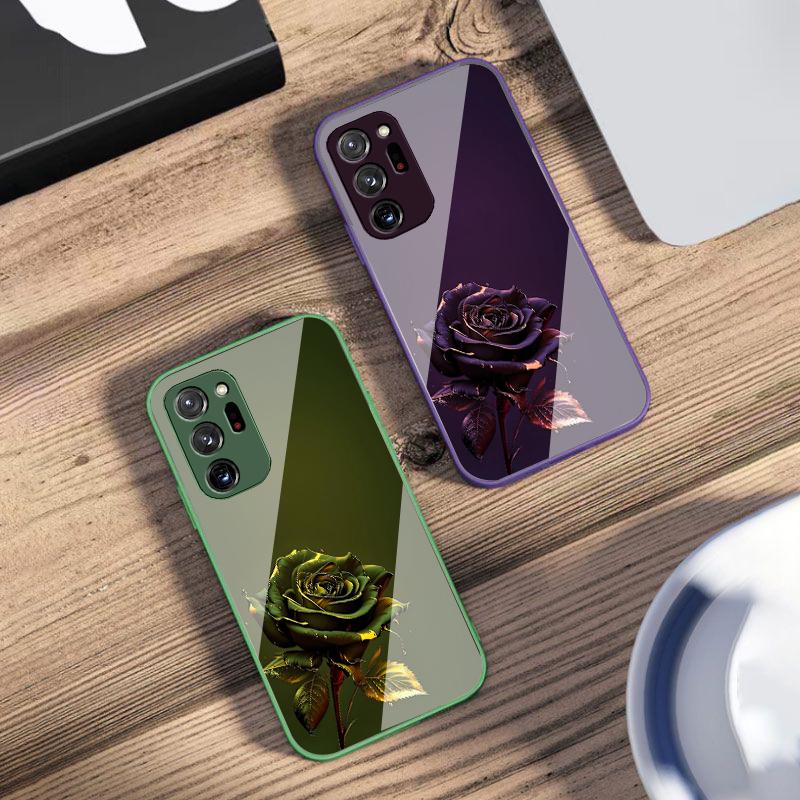 The Dark Golden Rose For Samsung M 02 12 Note 8 9 10 20 A 01 02 03 Core 04 05 06 10 12 13 14 5G 15 16 glass Ultra phone case