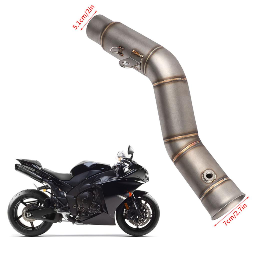 Motorcycle Exhaust Vent Middle Link Pipe Modified Side Exhaust for    R1 2009--2014