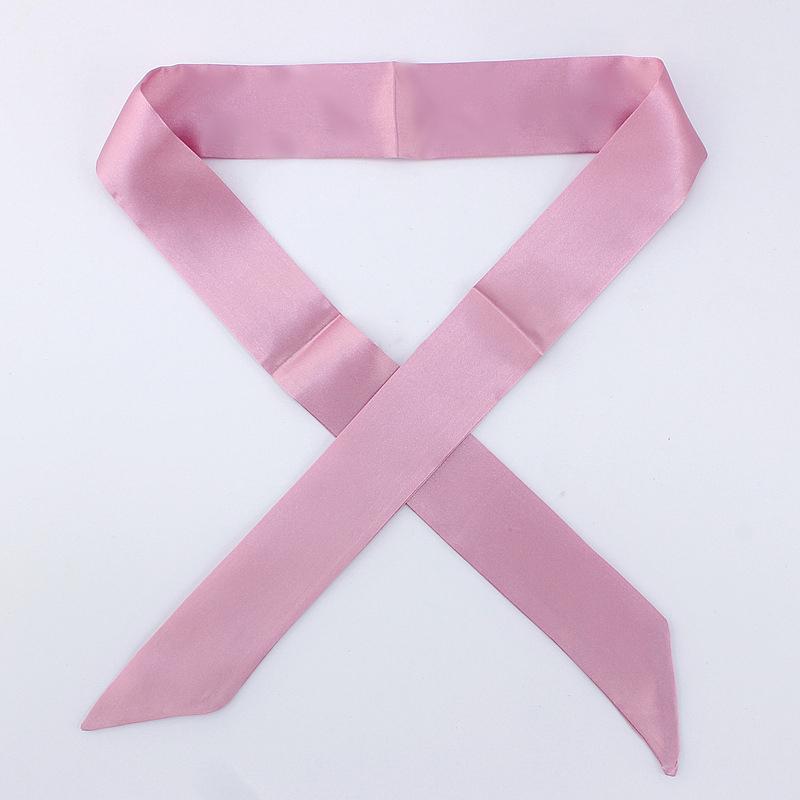 4x100cm Satin Silk Narrow Scarf Neckerchief Solid Neck Scarves Long Silk Thin Scarf Tie Black Bag Ribbon Headbands Choker