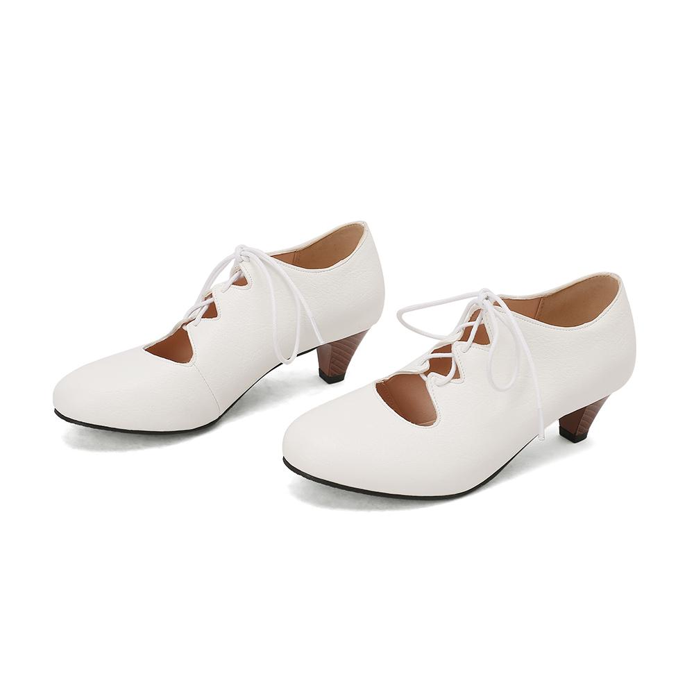 Escarpins à talons hauts pour femmes, blancs et noirs, petites et grandes tailles, 32 et 50