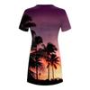 Summer Beach Dresses For Women Round Neck Printed Short Sleeve Dress