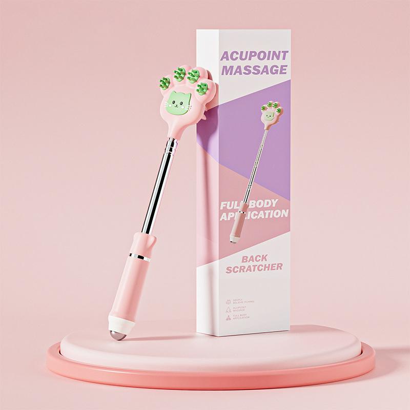 

Extendable Back Scratcher Massager Hammer 2 Colors Design Stainless Steel Long Handle One Hand Use Men Women Home Office Holiday розовый