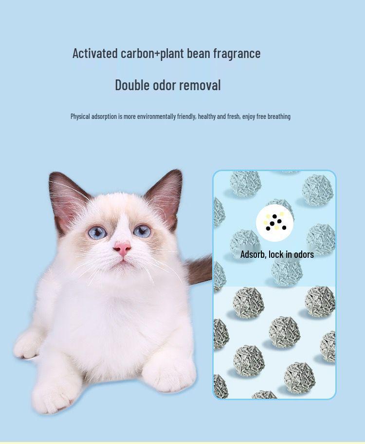 High-Quality Dust-Free Clumping Tofu Cat Litter with Activated Carbon