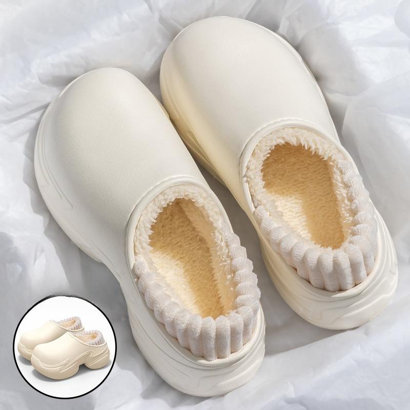 

Slippers, Indoor Home, Thick-soled Bags and Waterproof Plush Cotton Shoes for Women Fits 35-36