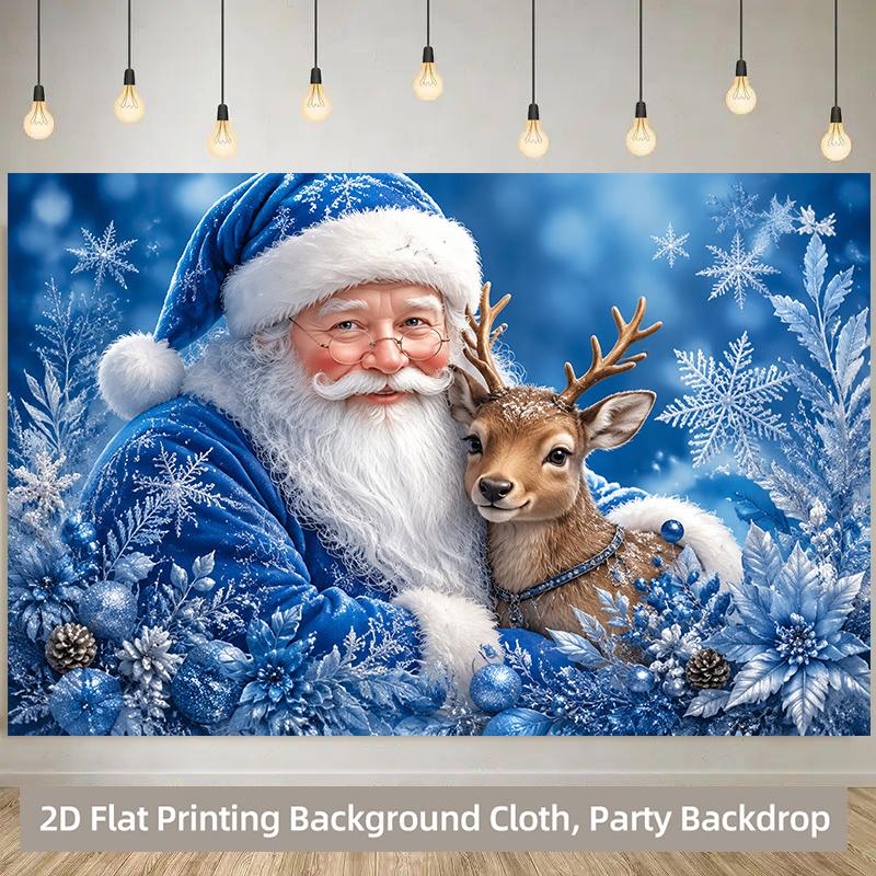 1Pcs Santa Reindeer Smiling Face Christmas Decoration Background Xmas Backdrop Decorations For Photo Studio Photo Booth Party