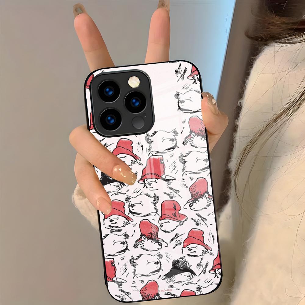 

A-PaddingtonS Bear Phone Case For IPhone 17 Pro Max 16 15 14 Pro Max 13 11 Plus Glass Cover iPhone17 Air