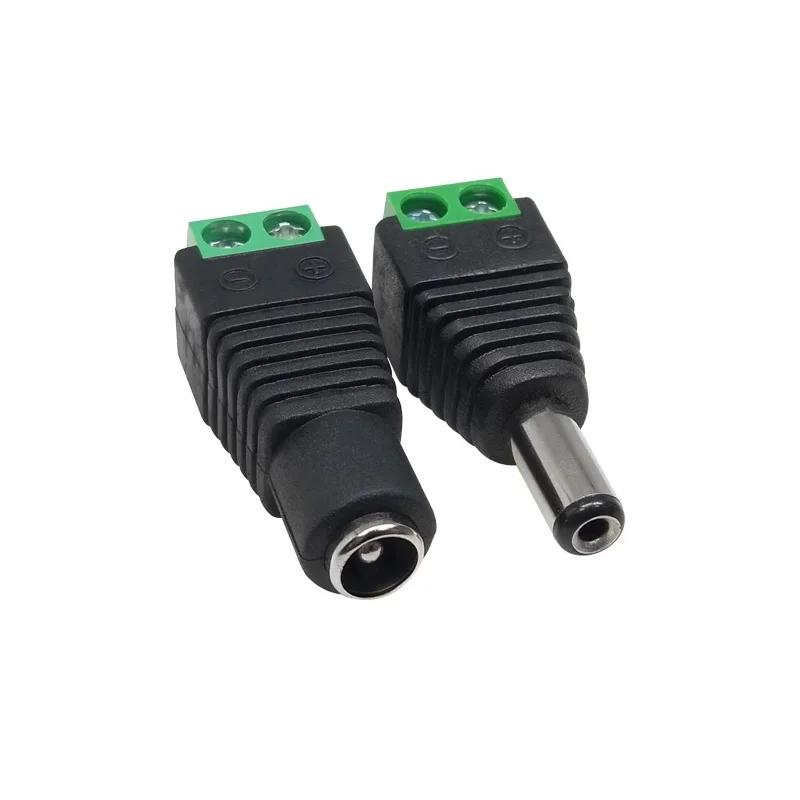 5PCS 12V DC Power Connector Plug Jack 2.1mmx5.5mm Adapter Male Female Socket Barrel for CCTV Camera LED Strip Supply Terminal