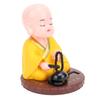 Little Monk Solar Figurine Funny Auto Nodding Knocking Chinese Monk Statue Toy Dashboard Ornament