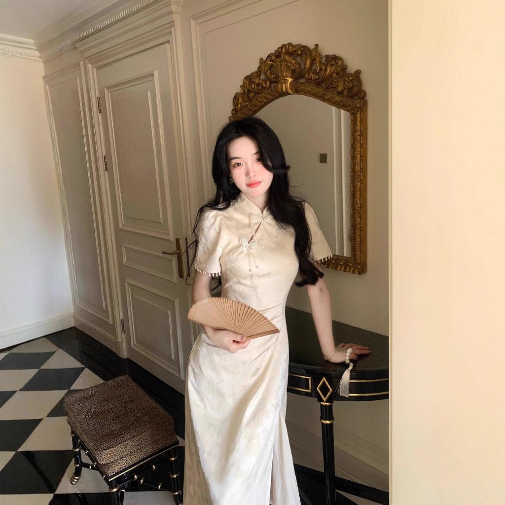 Summer New Great-looking Age Reduction Is Popular Today, National Style Cheongsam New Chinese Long Dress Dress Dress