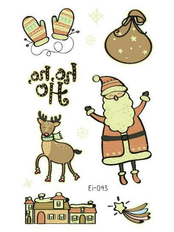 Ricalon Glow-in-the-Dark Waterproof Christmas Temporary Tattoos for Kids