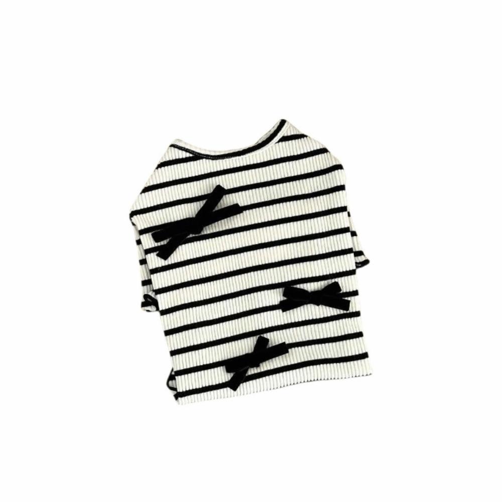 Breathable Pet Striped Short Sleeve Soft Pet Skirt Pet Clothes Pet Princess Dress  Summer