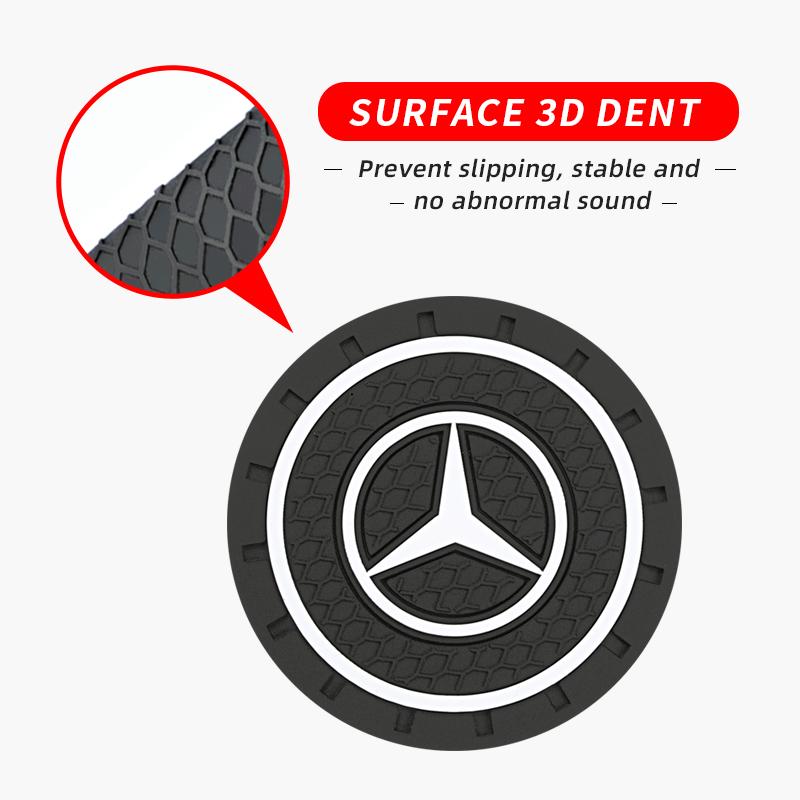FA03Car Water Cup Bottle Holder for Mercedes Benz W176 W177 W204 GLC GLK CLA GLA 2PCS Anti-slip Pad Mat Interior Mouldings GSBD-BECH UDHW1