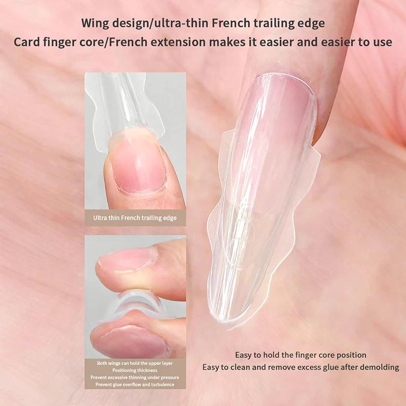 180 Pz/Scatola Sandwich Formine Doppie per Unghie 15 Misure Estensioni-Formine Doppie Coffin Mandorla Formine per Unghie Strumenti per Nail Art da Salone