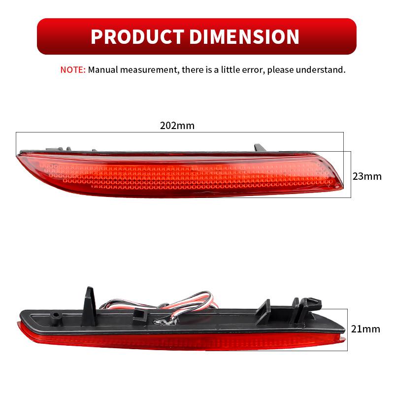2pcs LED Rear Bumper Reflector For Honda Insight CR-Z 2010-2014 CR-V 2012-2014 FIT Acura TSX Wagon 2018-up Tail Stop Brake Light