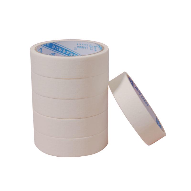White Crepe Masking Tape: No Residue, Easy to Tear, Writable, Medium Strength Adhesive for Auto Paint & Art.