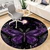1pc Butterfly Night Office Round Area Rug, Indoor Mat Suitable ForOffice, Under Office Chairs Bedroom Living Room Home Decor, Room Deco 033