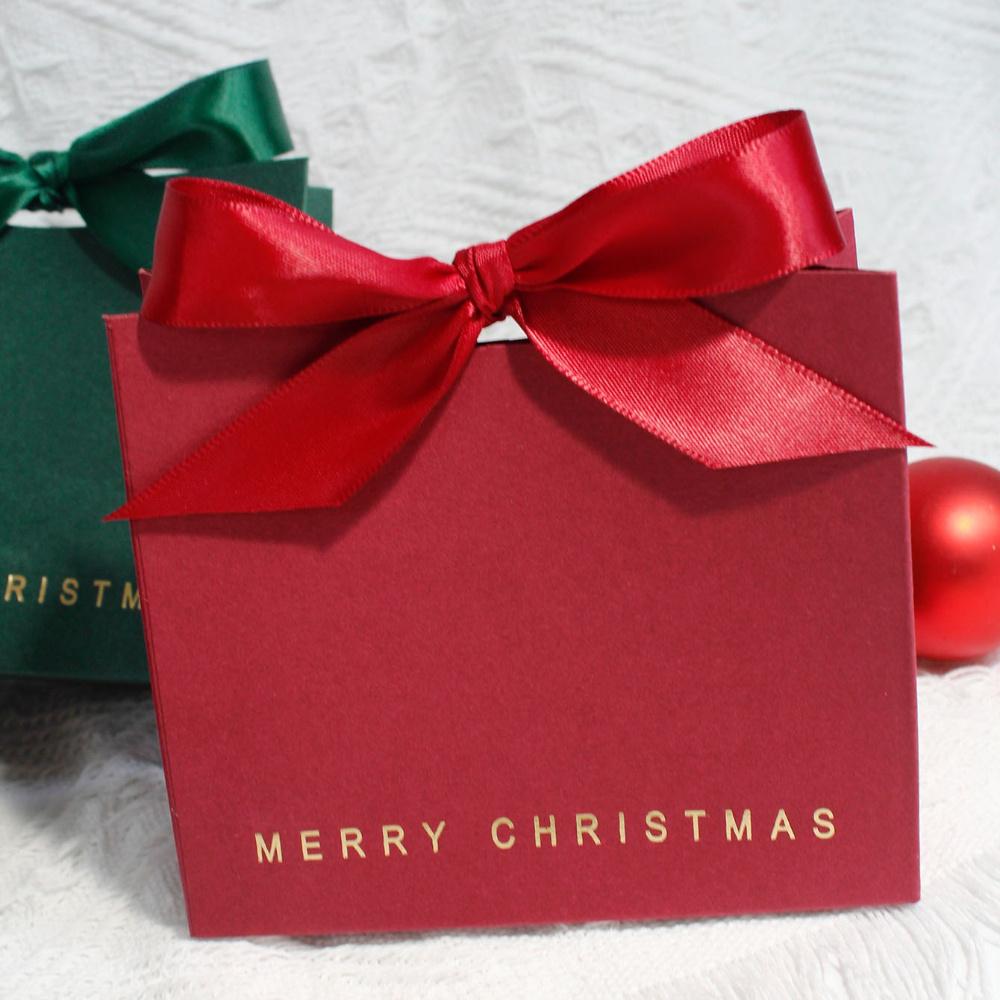 10pcs Gift Box with Ribbon Bow Premium Paper Durable Holiday Presents Festival Decorations Ideal for Family Friends