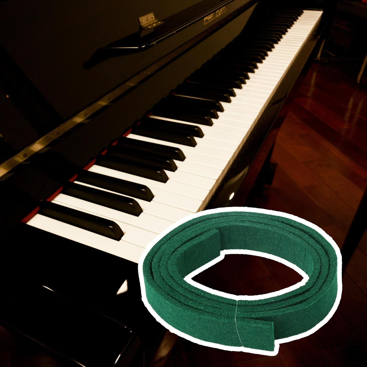 

Yibuy Green Spring Rail Felt Strip for Piano Keyboard Replacement 120x2.5cm