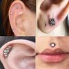 1Pc 1.2x6/8mm G23 Titanium Base Stainless Steel Studs Lip Labret Piercing Nose Helix Piercing Conch Tragus Earrings Flat End