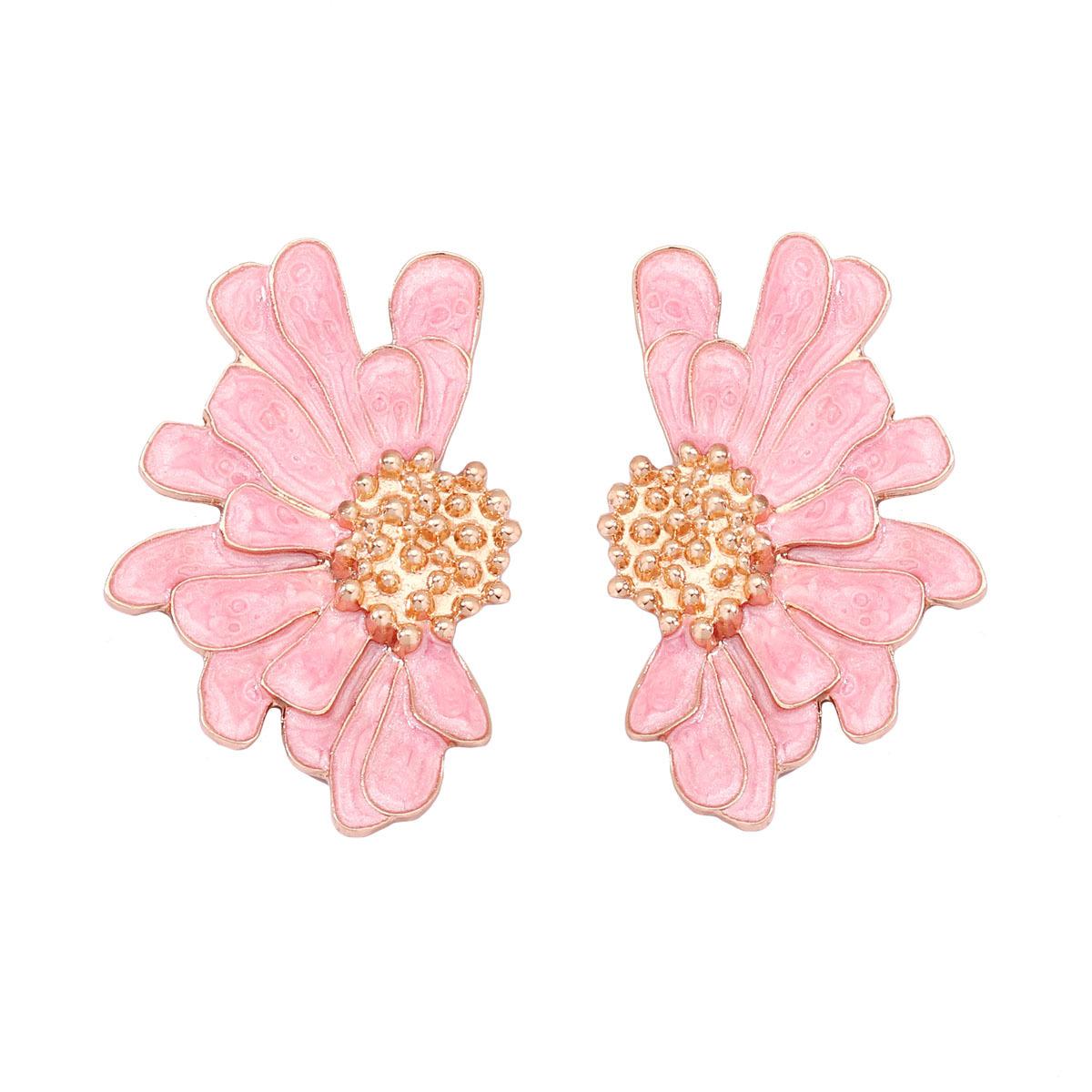 

Enamel earrings, European and American fashion trend floral earrings, simple and fresh flower stud accessories