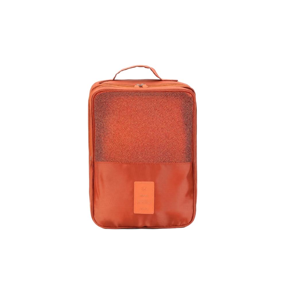 Double Layer Shoe Storage Bag Portable Travel Shoe Organizer with Zipper Mesh Top and Handle for Easy Carrying and Protection