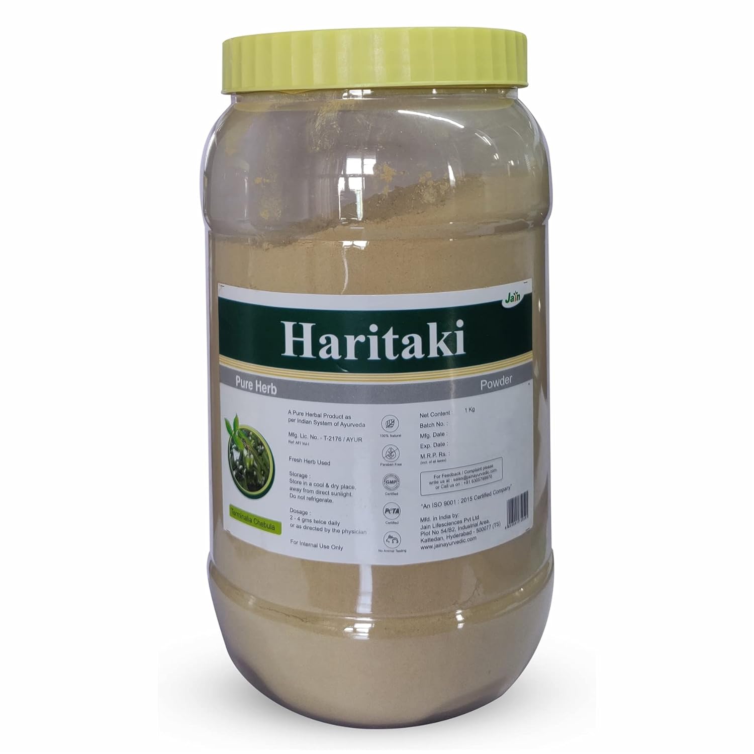 Jain Haritaki Powder 1 Kg Natural Herbal Powder For Daily Wellness Digestive Support And Detox Routine Use