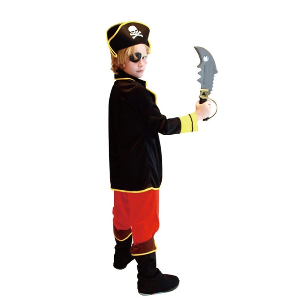UPENC Pirate Halloween Costume Set for Caribbean with Sword and Skull and Pirate Size Perfect for and Performances Kids, Pirates, Print, Eyepatch,