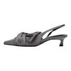 Zara Elegant Pointed Toe Satin Ankle Strap Kitten Heels Women High Heels Gray 11221510802-38