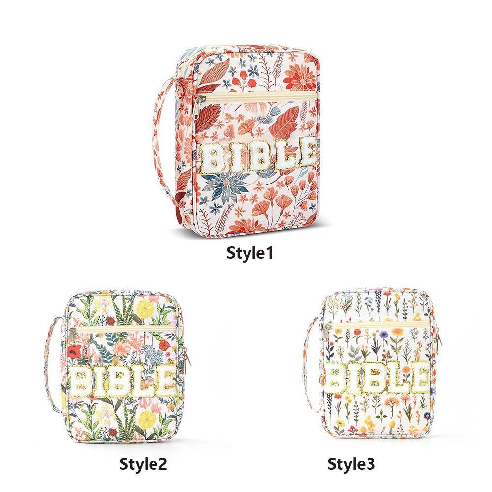 Flora Bible Cover  Case Dustproof Stationery Storage Organizer Book Storage Bag  Study Supplies