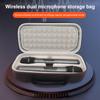 Handliche Dual-Mikrofon-Reisetasche mit Reißverschluss, EVA Hartschalen-Aufbewahrungstasche für zwei drahtlose Mikrofone, für Empfänger, Adapter, AA-Batterien, Ladegerät