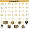 Pre-Strung Black Gold 40th Birthday Decorations for Men Women, Glitter Star Twinkle Number 40 Years Old Vintage 1985 Hanging Streamer Banner Happy