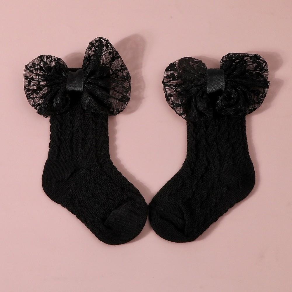 2PCS/Set Lace Bow Baby Headband Socks Solid Color Infant Hair Accessory  3-12M Newborn Baby Girl