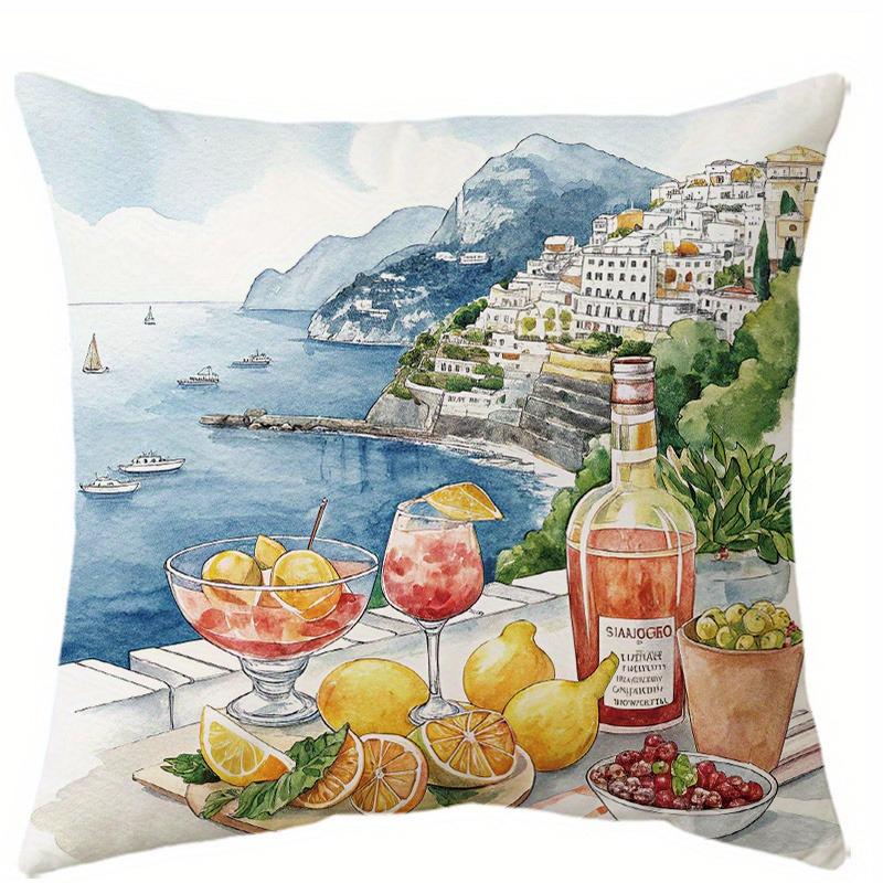 Mediterranean Lemon Themed Pillowcasesuitable For Sofa Car Bedroom Decorative Cushion Cover Pillow Cover