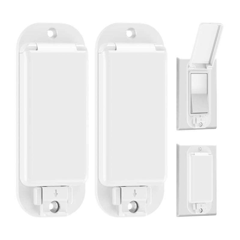 Home Light Control Panel Guard Cover 2pcs with Lift Lid Opening, Dust Cover for Daily Use In Kitchen Bedroom Hallway Living Room