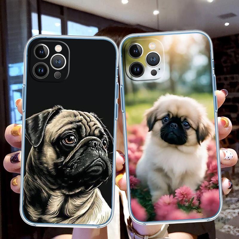 MY6 Cute Pug Dog Transparent Phone Case for Motorola Moto G40 G04 G05 One Ace Action Fusion + Plus Hyper Macro Vision Zoom