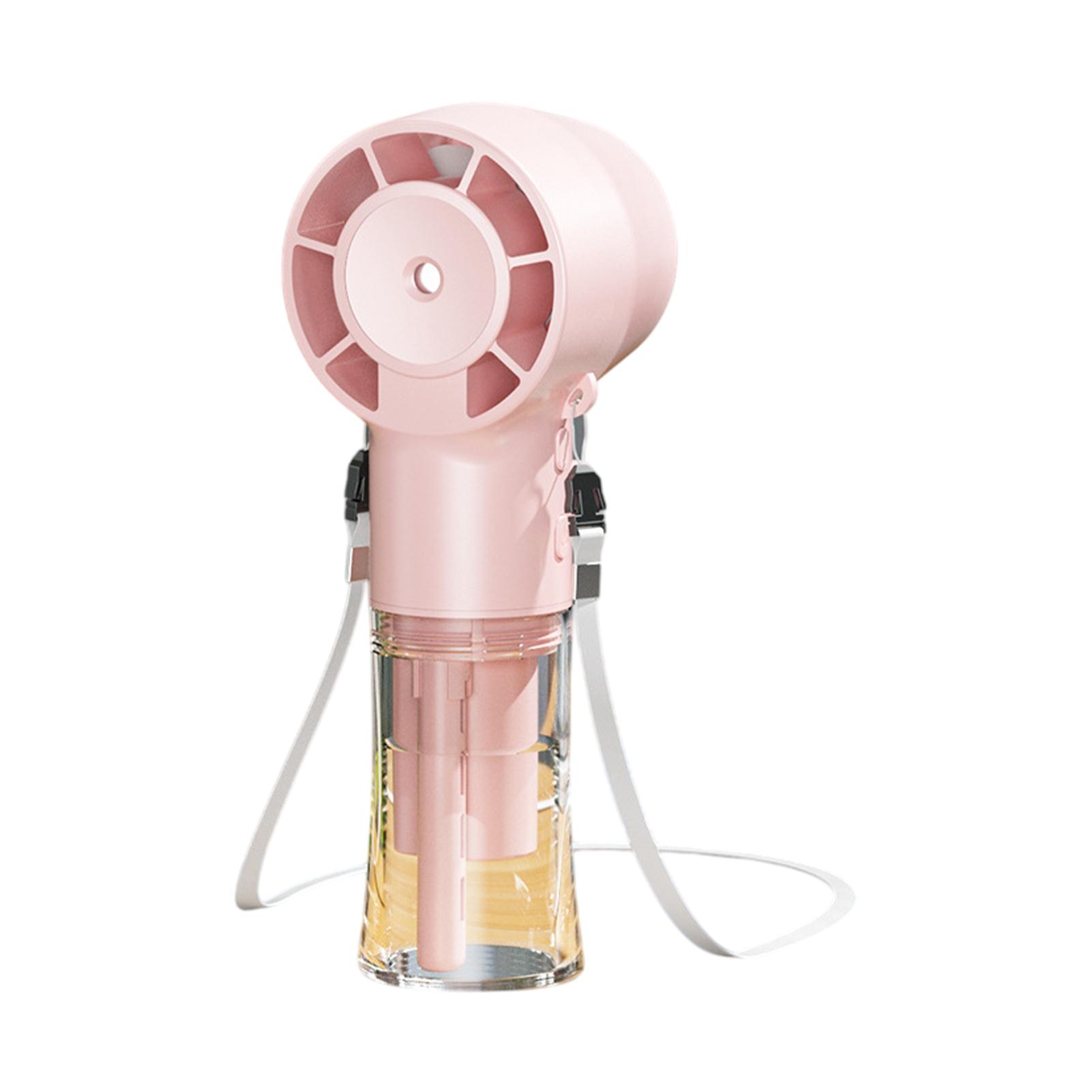 

Мини ручной вентилятор Портативные вентиляторы с распылением Регулируемый ручной вентилятор для пассажиров Увлажнитель воздуха Охлаждающий гаджет Четыре скорости 1200 мАч розовый