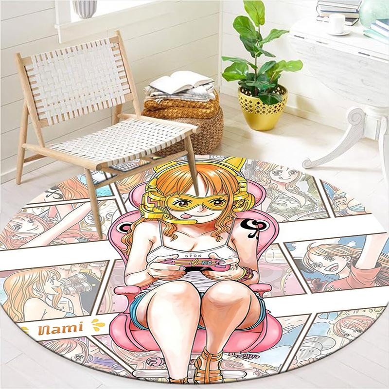 Nami Round Area Rug Carpet Rug For Living Room Bedroom Sofa Playroom Decor Nonslip Floor Mat