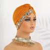 Indian Women Chemo Cap Muslim Diamonds Hijab Pleated Turban Wrap Headscarf Beanies Hair Loss Bonnet Hat Femme Turbante Mujer New
