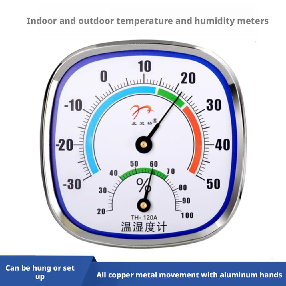 Humidity Meter Household Temperature And Humidity Meter Indoor Wall Mounted Pointer English Metal Pointer Thermometer