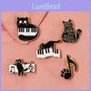 Adorable Cat Shaped Brooch Displaying Creative Cartoon Piano Notes With Unique Charm
