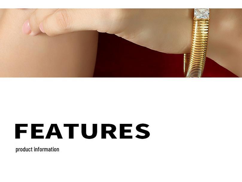 Elegant Gold-Plated Zircon Elastic Bangle: Korean-European Style Women's Jewelry