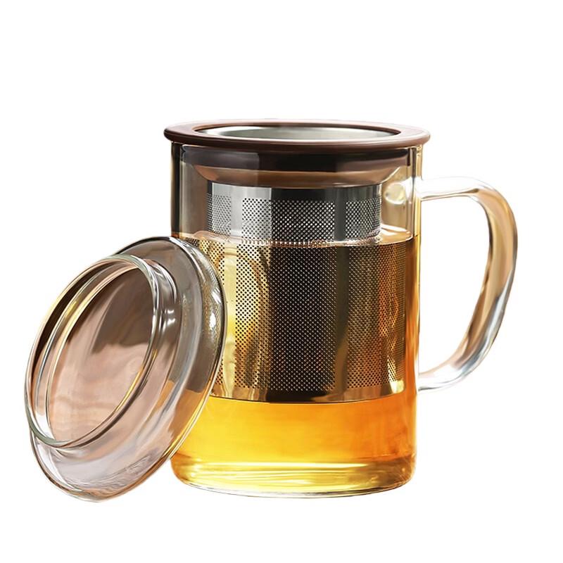 Qianxing 400ml Heat-Resistant Glass Tea Cup Set with Stainless Steel Infuser