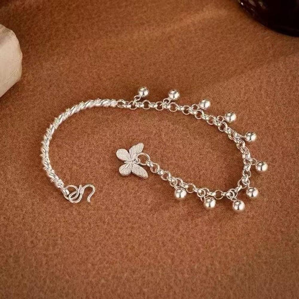 Sweet Beaded Bracelet Zinc Zinc Alloy Simple Bracelet Bangle Butterfly Pendant Bracelet  Daily