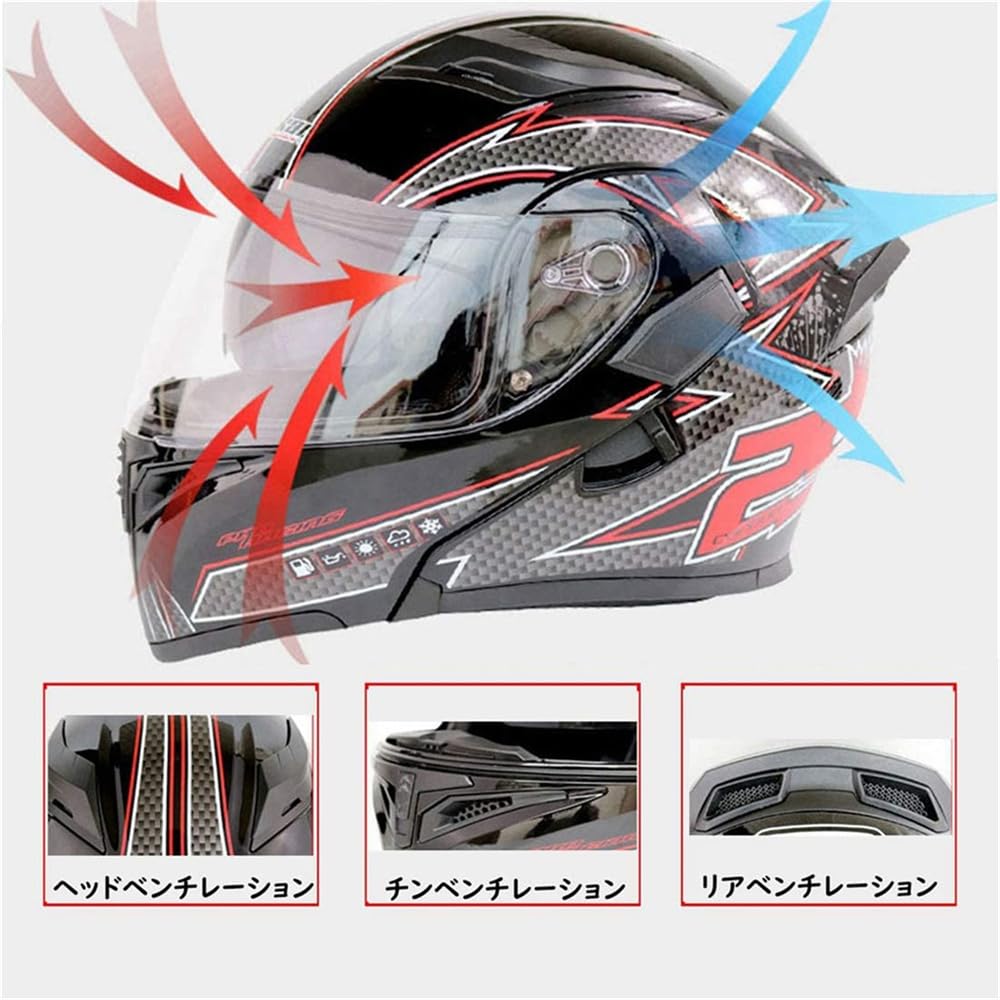 JIEKAI-902 Motorcycle Supplies Full Face Flip Up High Strength ABS Various Rider Equipment with Face Shield Men's Women's Motorcycle Full Face Eq