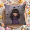 Cartoon S-Santoro Gorjuss Cushion Cover Linen Organic Fabric Double-Sided Printing Breathable Pillow Case Sofa Home Decor Gift