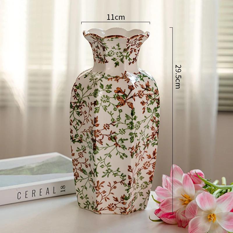 

Восьмиугольная пасторальная керамическая ваза, сине-белый фарфор, расписанный вручную, элитная гостиная, прихожая, цветочная композиция, вода