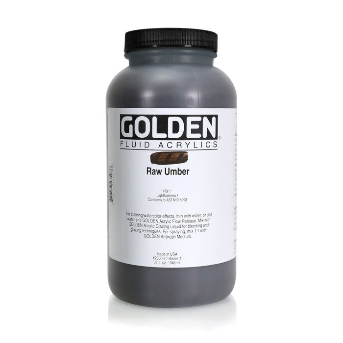 Peinture - GOLDEN - Terre Ombre Naturelle S1 - 946 ml - Acrylique - Fluide