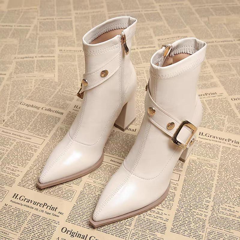 Women's Ankle Boots High Heels Fashion Shoes Chunky Luxury Pumps Dress Winter Boots 2025 New Sexy Elegant Mujer Chelsea Botas